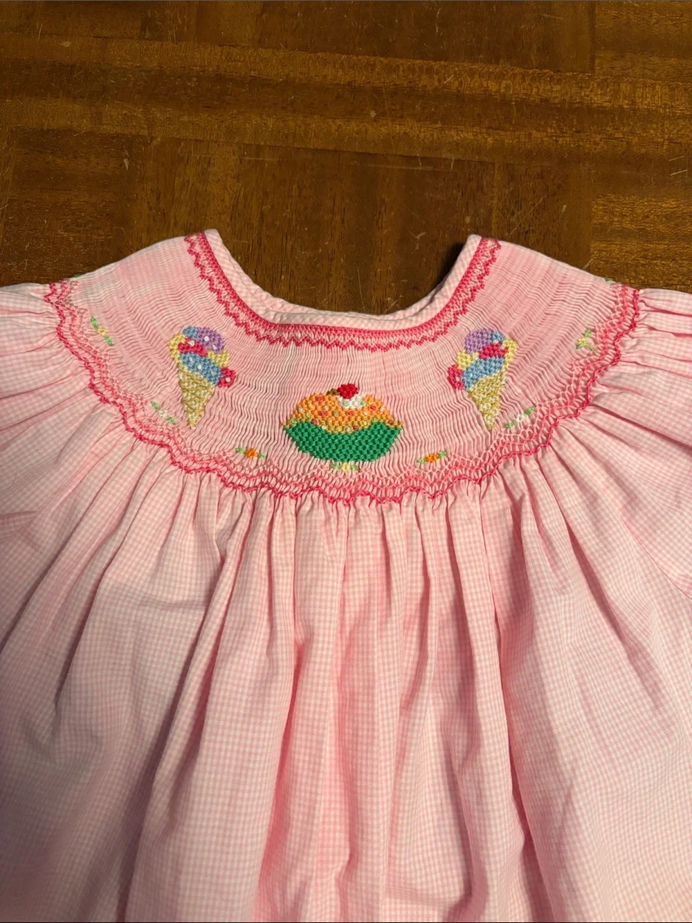 Rosalina Collection Ice Cream Pink Smocked Girls' Dress